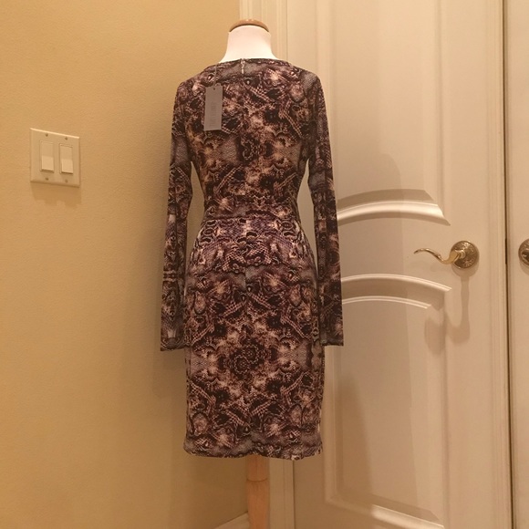 NWT Jennifer Lopez python pattern knit dress with cut out neckline - Picture 3 of 5